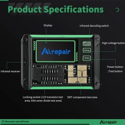 LCR-AR1 A Multifunctional Tester for Transistors 1.9in Screen MOS Field-Effect Transistor Capacitance Resistance LCR ESR Measure