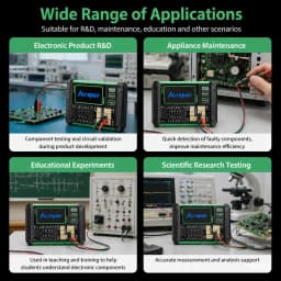 LCR-AR1 A Multifunctional Tester for Transistors 1.9in Screen MOS Field-Effect Transistor Capacitance Resistance LCR ESR Measure