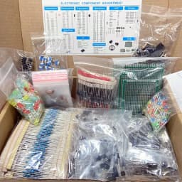 1900pcs Component Box Kit with Electrolytic Capacitors LED Diodes Transistors 1/4W Resistors