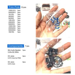 1900pcs Component Box Kit with Electrolytic Capacitors LED Diodes Transistors 1/4W Resistors