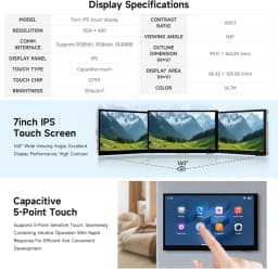 Waveshare ESP32-P4 WIFI6 7inch IPS 1024x600 Touchscreen Display Development Board on ESP32-C6 with OV5647 Camera for DeepSeek