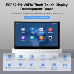 Waveshare ESP32-P4 WIFI6 7inch IPS 1024x600 Touchscreen Display Development Board on ESP32-C6 with OV5647 Camera for DeepSeek