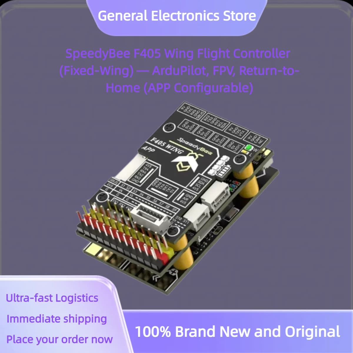 SpeedyBee F405 Wing Flight Controller (Fixed-Wing) — ArduPilot, FPV, Return-to-Home (APP Configurable)