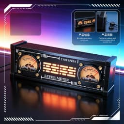 E-Electronic Analog VU Level Meter RGB Light Voice Controller with Backlight Desktop Decorations