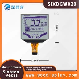 Customized Anti Glare Motorcycle Monochrome Segment Screen SJXDGW020 FSTN Positive Anti Glare Pen Segment Car LCD Display Screen