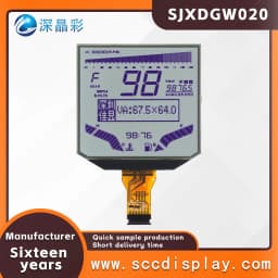 Customized Anti Glare Motorcycle Monochrome Segment Screen SJXDGW020 FSTN Positive Anti Glare Pen Segment Car LCD Display Screen
