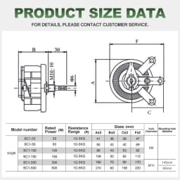 Power Rheostat Rotary Variable Wirewound Resistor Bc1-25W50W100W150W Brown Disc-Shaped Adjustable Resistor Sliding Rheostat 50Ohm 800Ohm 4.7Kohm Max 5K Ohm