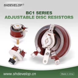 Power Rheostat Rotary Variable Wirewound Resistor Bc1-25W50W100W150W Brown Disc-Shaped Adjustable Resistor Sliding Rheostat 50Ohm 800Ohm 4.7Kohm Max 5K Ohm