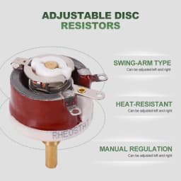Power Rheostat Rotary Variable Wirewound Resistor Bc1-25W50W100W150W Brown Disc-Shaped Adjustable Resistor Sliding Rheostat 50Ohm 800Ohm 4.7Kohm Max 5K Ohm