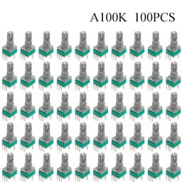 100PCS RK097 Precision Linear Potentiometer Vertical Single Link Shank 15mm D axis B2K B10K B20K B50K B100K B500K B1M