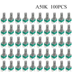 100PCS RK097 Precision Linear Potentiometer Vertical Single Link Shank 15mm D axis B2K B10K B20K B50K B100K B500K B1M