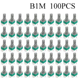 100PCS RK097 Precision Linear Potentiometer Vertical Single Link Shank 15mm D axis B2K B10K B20K B50K B100K B500K B1M