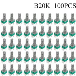100PCS RK097 Precision Linear Potentiometer Vertical Single Link Shank 15mm D axis B2K B10K B20K B50K B100K B500K B1M