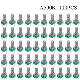 100PCS RK097 Precision Linear Potentiometer Vertical Single Link Shank 15mm D axis B2K B10K B20K B50K B100K B500K B1M