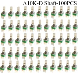 100PCS RK097 Precision Linear Potentiometer Vertical Single Link Shank 15mm D axis B2K B10K B20K B50K B100K B500K B1M