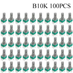 100PCS RK097 Precision Linear Potentiometer Vertical Single Link Shank 15mm D axis B2K B10K B20K B50K B100K B500K B1M