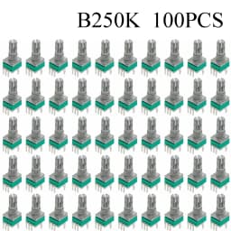 100PCS RK097 Precision Linear Potentiometer Vertical Single Link Shank 15mm D axis B2K B10K B20K B50K B100K B500K B1M