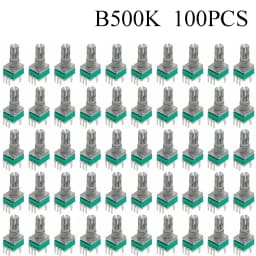 100PCS RK097 Precision Linear Potentiometer Vertical Single Link Shank 15mm D axis B2K B10K B20K B50K B100K B500K B1M