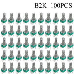 100PCS RK097 Precision Linear Potentiometer Vertical Single Link Shank 15mm D axis B2K B10K B20K B50K B100K B500K B1M