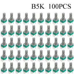 100PCS RK097 Precision Linear Potentiometer Vertical Single Link Shank 15mm D axis B2K B10K B20K B50K B100K B500K B1M