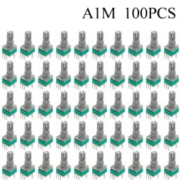 100PCS RK097 Precision Linear Potentiometer Vertical Single Link Shank 15mm D axis B2K B10K B20K B50K B100K B500K B1M