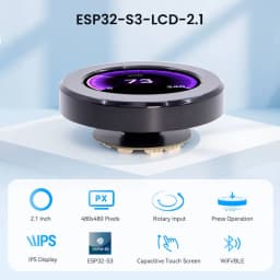 CrowPanel 2.1-inch ESP32 HMI Rotary Display 480*480 IPS Round Touch Knob Screen with UART I2C FPC Interface 2.4G WiFi Support