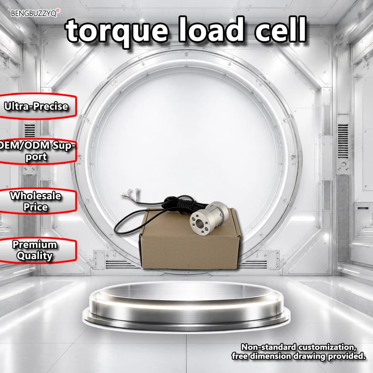 2.0mV/V Static Torque Sensor 0-50/100/150N.m Aluminum/Alloy Steel Torque Gauge for Industrial Torque Monitoring