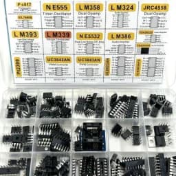 150Pcs Assorted IC Chip Kit Op-Amp Oscillator PC817 NE555 LM358 LM324 Transistor Array Electronic Components Set with Sockets