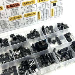 150Pcs Assorted IC Chip Kit Op-Amp Oscillator PC817 NE555 LM358 LM324 Transistor Array Electronic Components Set with Sockets