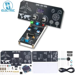 DIY Flight Simulator Console Soldering Kit with LCD Display Sound Effect LED Indicators STEM Electronics Learning Kit for School