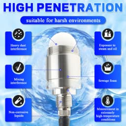 Ultrasonic Level Sensor 80GHz Radar Level Gauge Non-Contact Distance Measurement 3M 7M 12M RS485 4-20mA Output DC 5-28V