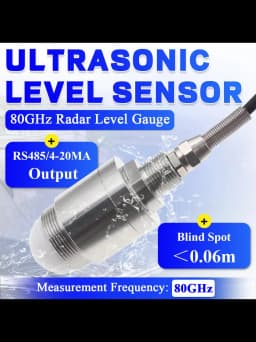 Ultrasonic Level Sensor 80GHz Radar Level Gauge Non-Contact Distance Measurement 3M 7M 12M RS485 4-20mA Output DC 5-28V