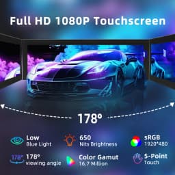 8 Inch IPS USB Secondary Screen 1960*480 Type-C LCD Computer Hardware Monitor CPU RAM GPU IPS HDMI LCD Display