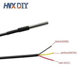 20pcs DS18b20 Waterproof Encapsulated Stainless Steel DS18B20 18B20 Temperature Sensor Probe Cable Length 1m 2m 3m 5m 500cm