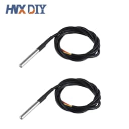 20pcs DS18b20 Waterproof Encapsulated Stainless Steel DS18B20 18B20 Temperature Sensor Probe Cable Length 1m 2m 3m 5m 500cm