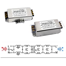 Single-phase AC EMI power filter 220V four-stage CW4L4-3/6/10/20/30A-R Terminal type/rail type anti-interference CW4L4-10A-R