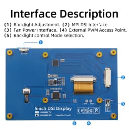 Raspberry Pi 5/4B/3B+/3B/3A+/2B/B+ 5-Point DSI Touch Screen Driver-Free 4.3/5/7 Inch 800x480 LCD Display Screen for Raspberry Pi
