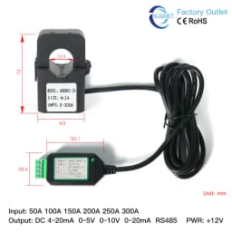 Split Core Current Sensor QNDBK3-16 Ac 150A 100A 50A 63A 20A 10A RS485 Clamp Ct Transformer Open Tpye Current Transducer Modbus