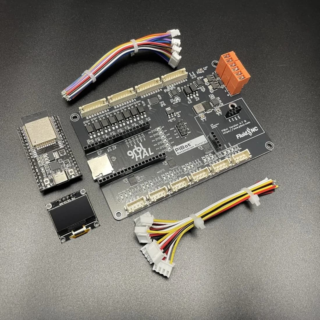 PiBot FluidNC GRBL Laser CNC Controller V4.7 B (Includes ESP32 Module and OLED Module and Cables)