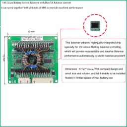 13S 14S 15S 16S Li Ion or LiFePo4 Battery Active Balancer 5A 48V 60V LiFePo4 Battery Active Equalizer Inductance Balance