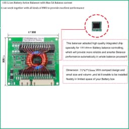 13S 14S 15S 16S Li Ion or LiFePo4 Battery Active Balancer 5A 48V 60V LiFePo4 Battery Active Equalizer Inductance Balance