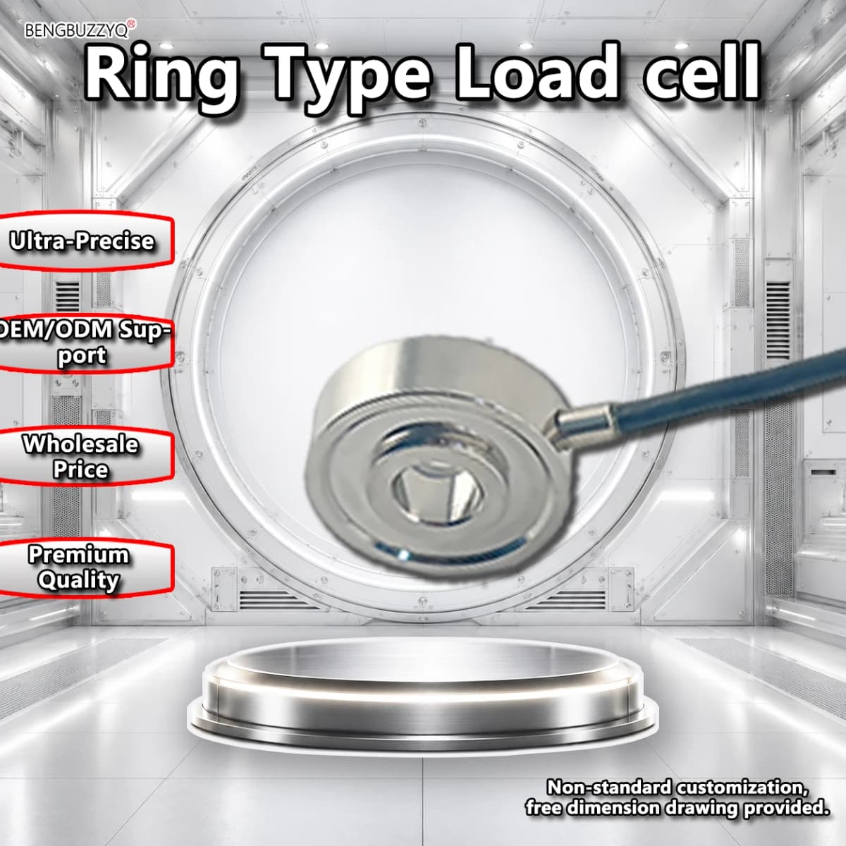 Ring Load Cell, Stainless Steel, High Accuracy, Non-Standard Customization Available for Various Ranges