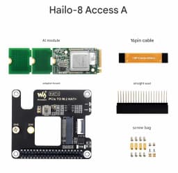 BoMaSRaspberry Pi 5th Generation Hailo-8 Artificial Intelligence Ai Kit .2 Interface 26tops Coputing Power
