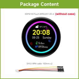 Waveshare ESP32-S3 1.43inch AMOLED Touchscreen Development Board 466x466 Round Display ESP32 Display HMI LVGL GUI Development