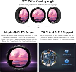 Waveshare ESP32-S3 1.43inch AMOLED Touchscreen Development Board 466x466 Round Display ESP32 Display HMI LVGL GUI Development