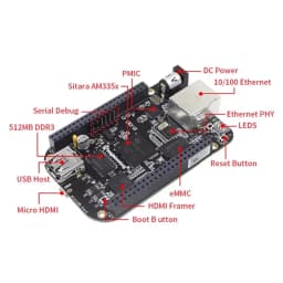 BeagleBone Black AM3358 ARM Cortex-A8 MCU, 4GB eMMC board;