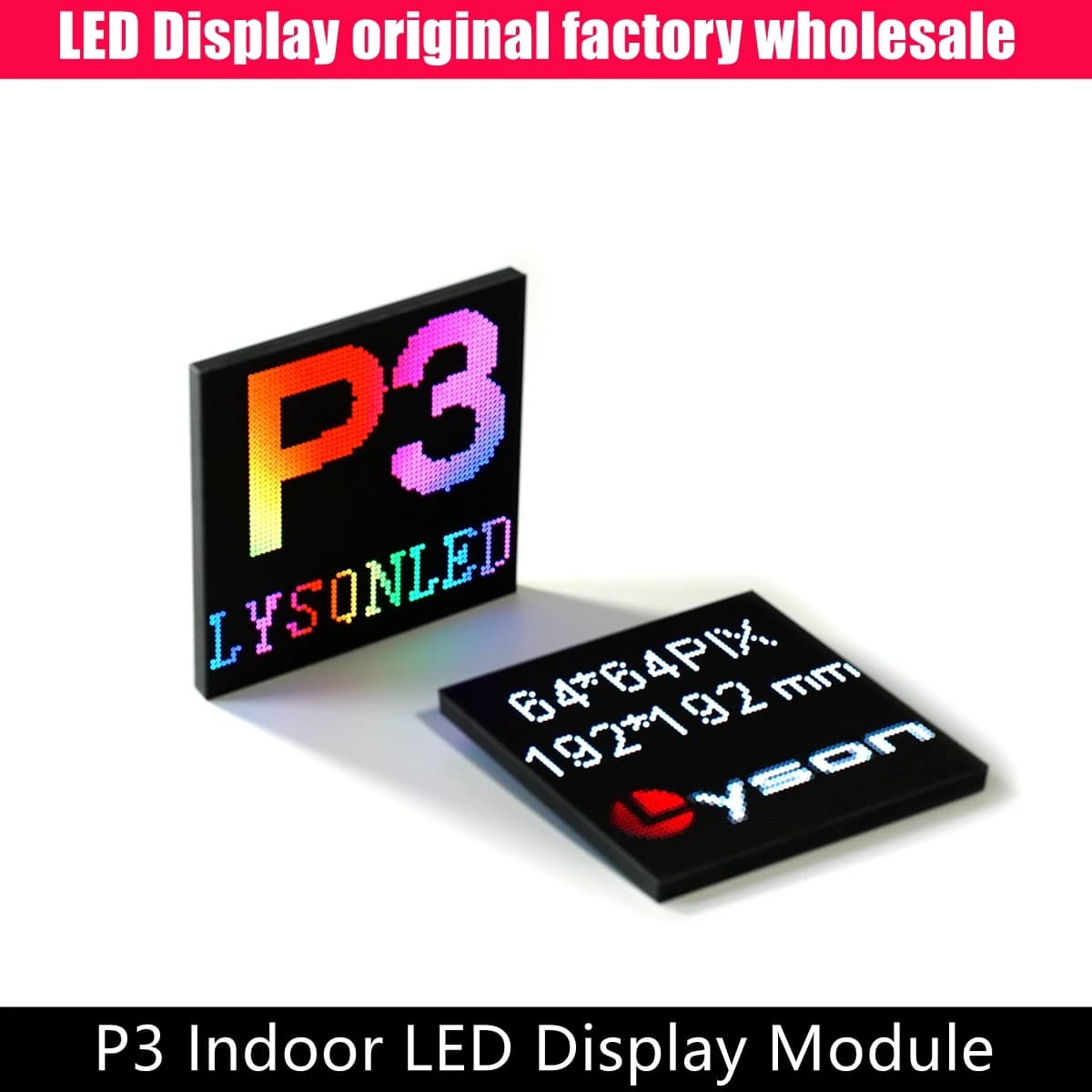 Indoor SMD P3 RGB LED Matrix Screen Module 64x64 Pixels High Resolution 1/32 Scan Sign Board Wholesale