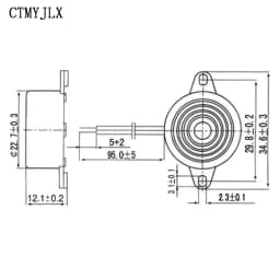 100pcs SFM-20B 85dB High Decibel Active Buzzer Alarm Speaker DC 3-24V Continuous Sound 2312 Piezoelectric Piezo DIY Electronic