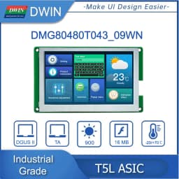 DWIN 4.3 Inch 800x480 TFT LCD Display Module IPS Industrial Grade HMI TTL/RS232 High Brightness Touch Screen DMG80480T043_09W