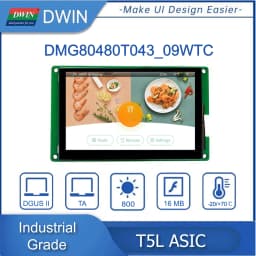DWIN 4.3 Inch 800x480 TFT LCD Display Module IPS Industrial Grade HMI TTL/RS232 High Brightness Touch Screen DMG80480T043_09W